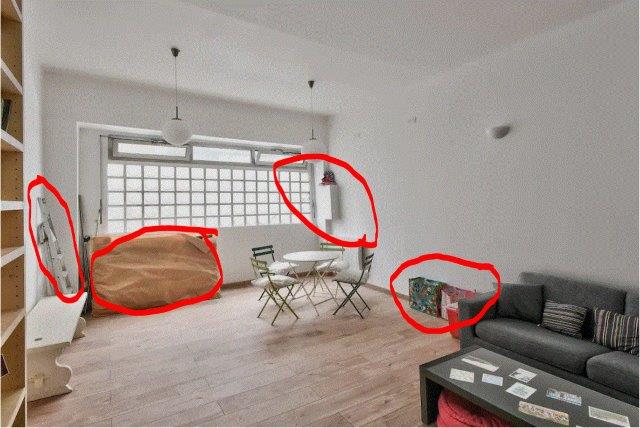 example of a cluttered airbnb listing